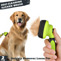 Augwind pet bath brush with adjustable ring handle grip