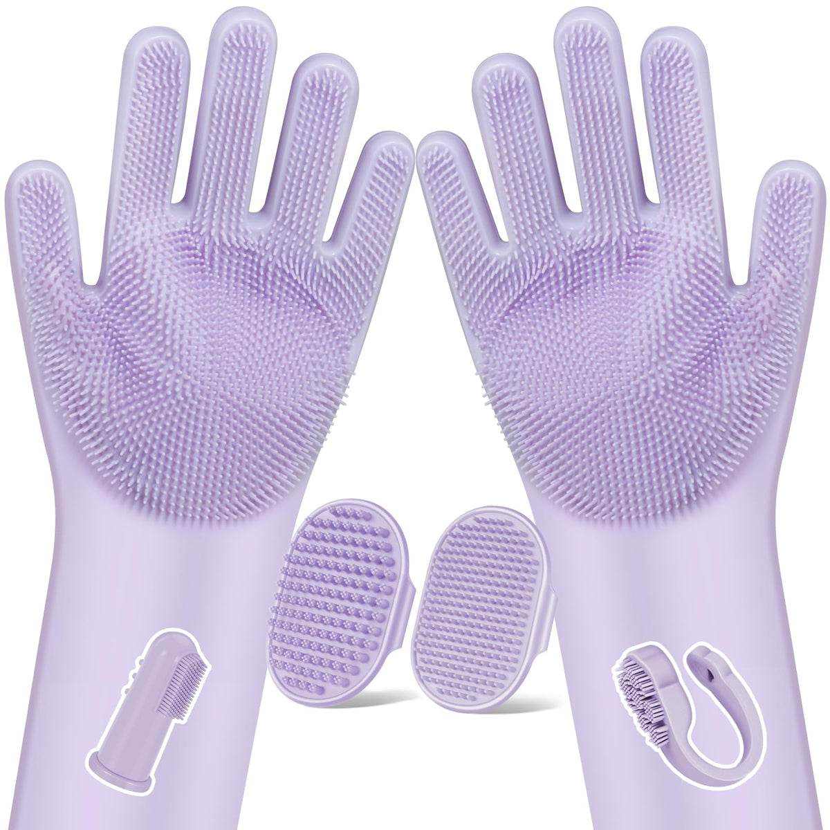 Augwind pet grooming gloves for gentle brushing and hair removal during bath time