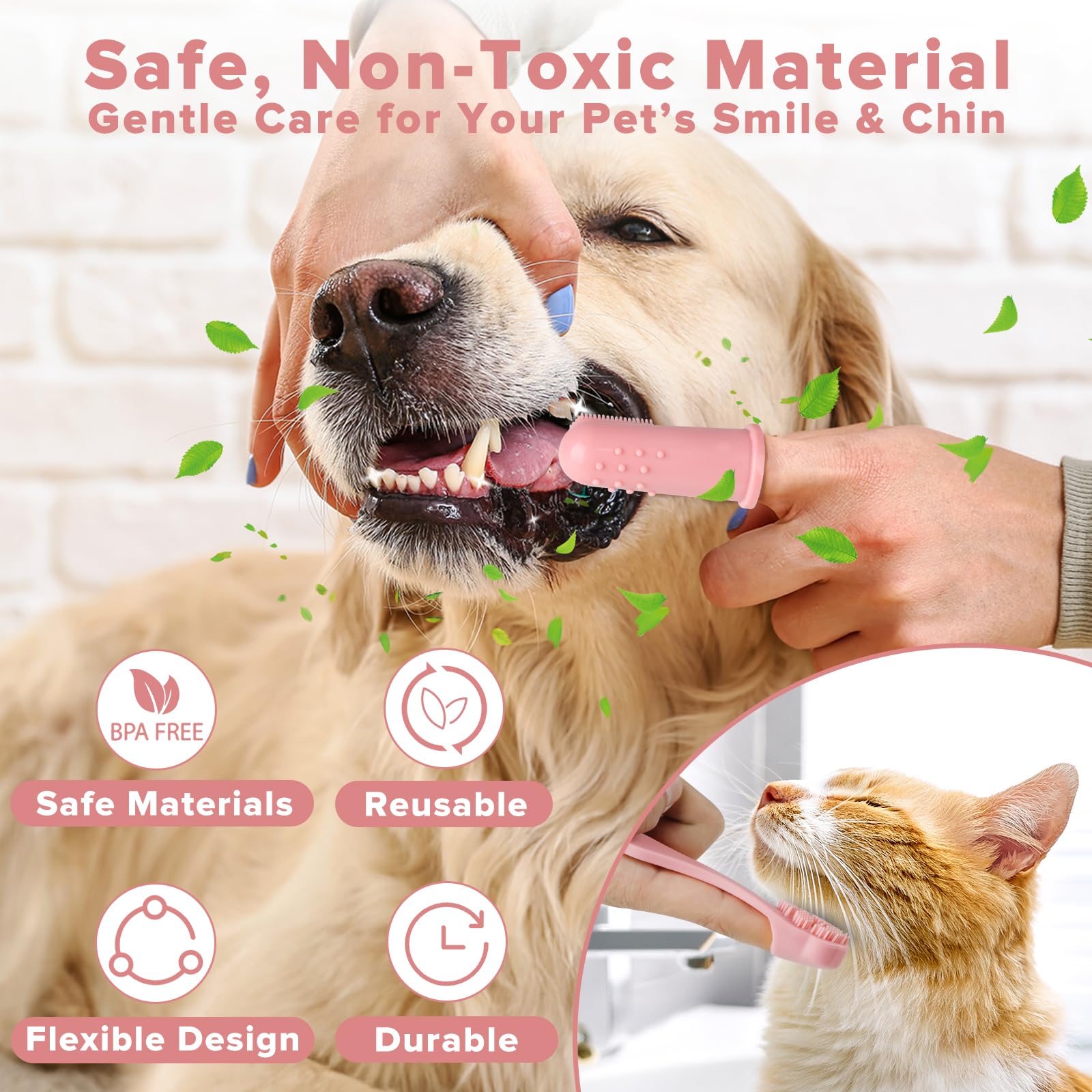 Augwind pets bath time moment illustrating stress-free grooming with ergonomic brushes.