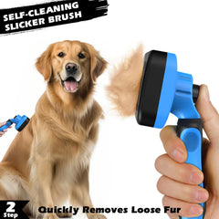 Augwind quick-clean bristles retract demo showing easy hair removal