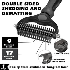 Augwind self-cleaning slicker brush closeup showing push-button cleaning for quick hair removal