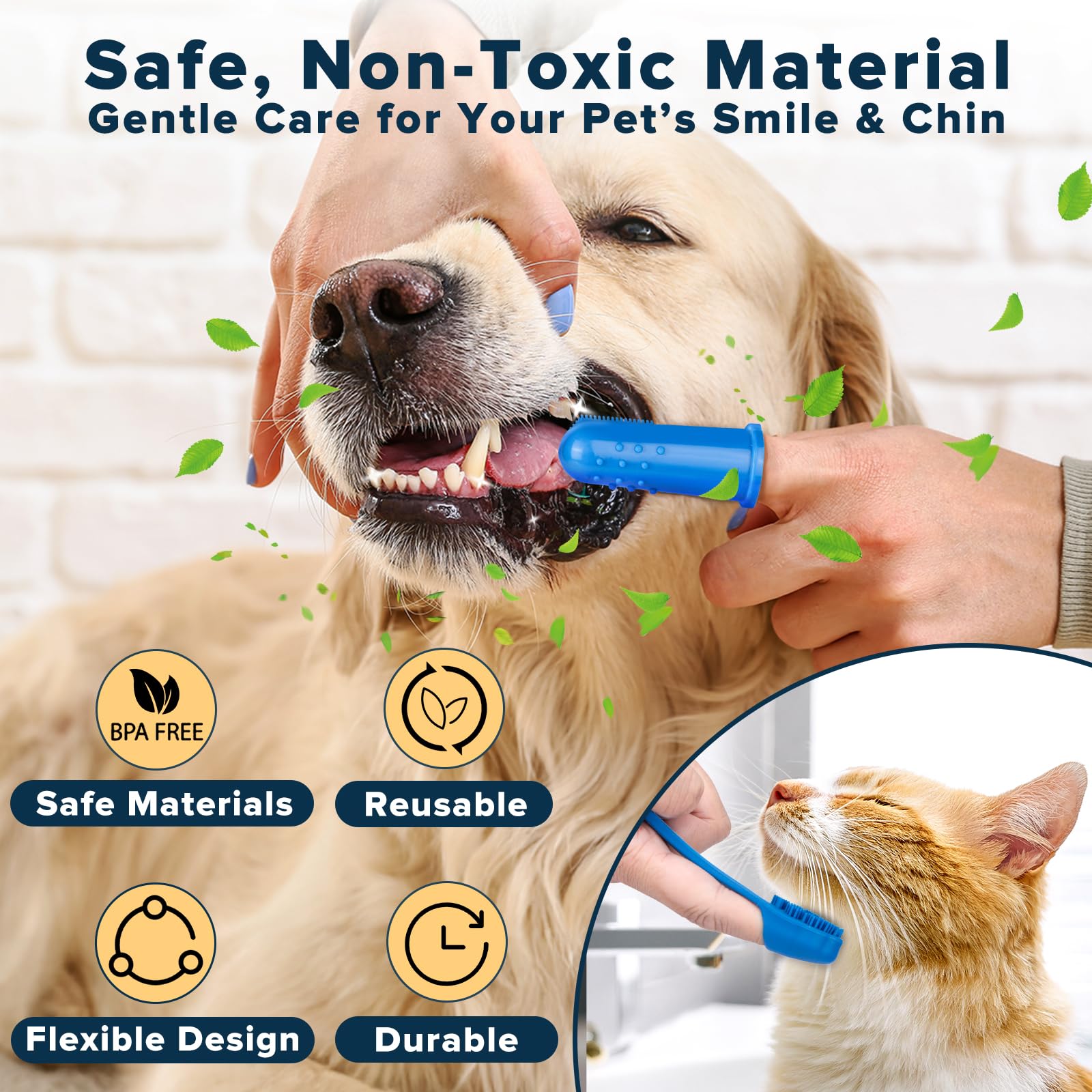 Augwind silicone bristles and textured grooves for efficient fur grooming.