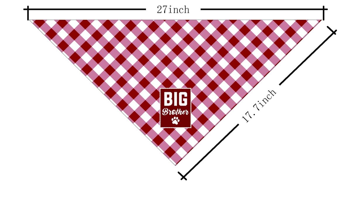 AUII JO DESIGN Big Brother Dog Bandana on a dog highlighting plaid style for photos
