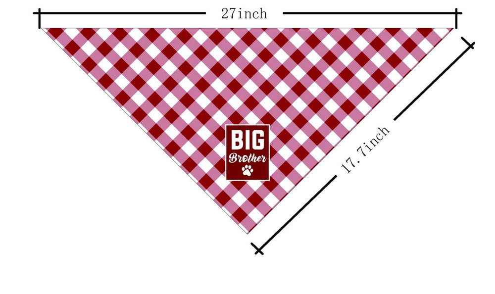 AUII JO DESIGN Big Brother Dog Bandana on a dog highlighting plaid style for photos