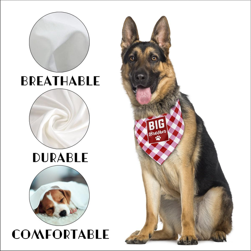 AUII JO DESIGN Big Brother Dog Bandana plaid pattern ideal for party outfits