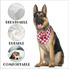 AUII JO DESIGN Big Brother Dog Bandana plaid pattern ideal for party outfits