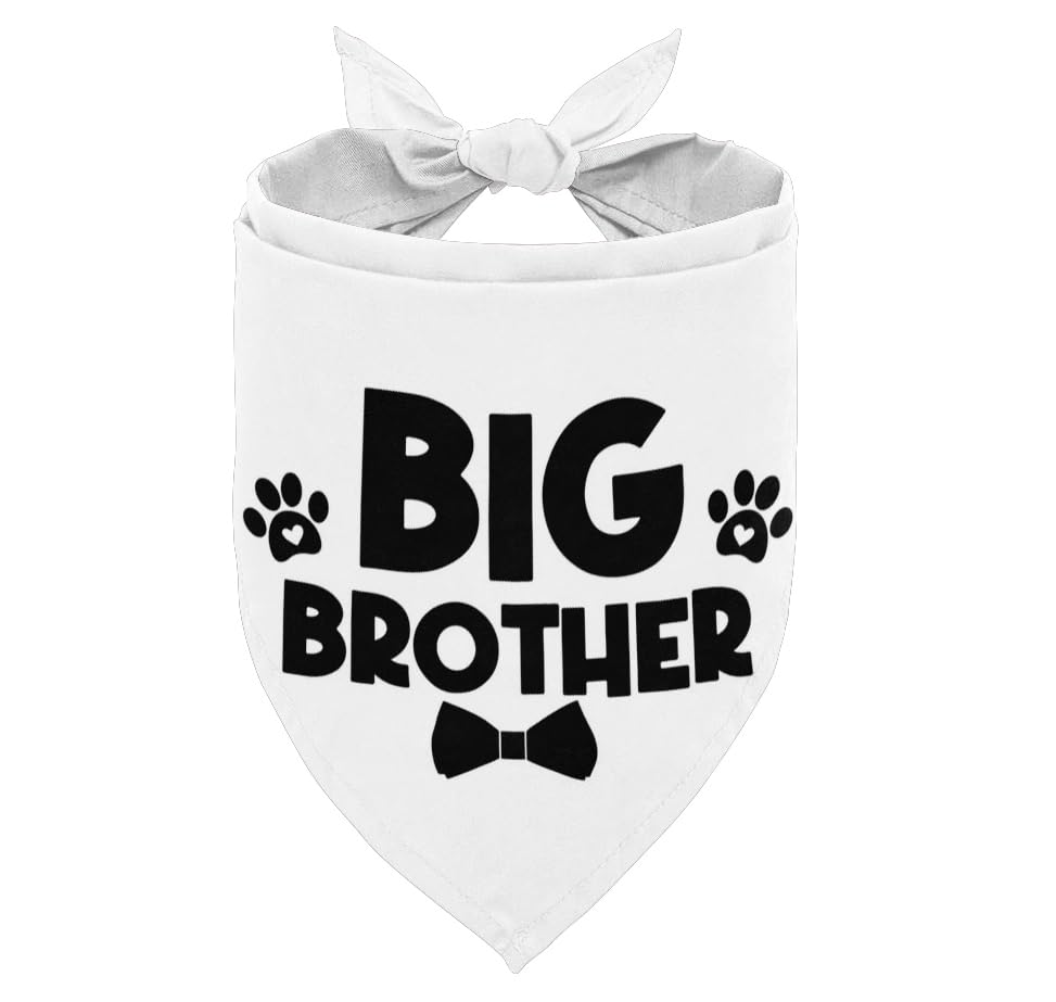 AUII JO DESIGN dog bandana classic white in soft flannel for daily wear and photos