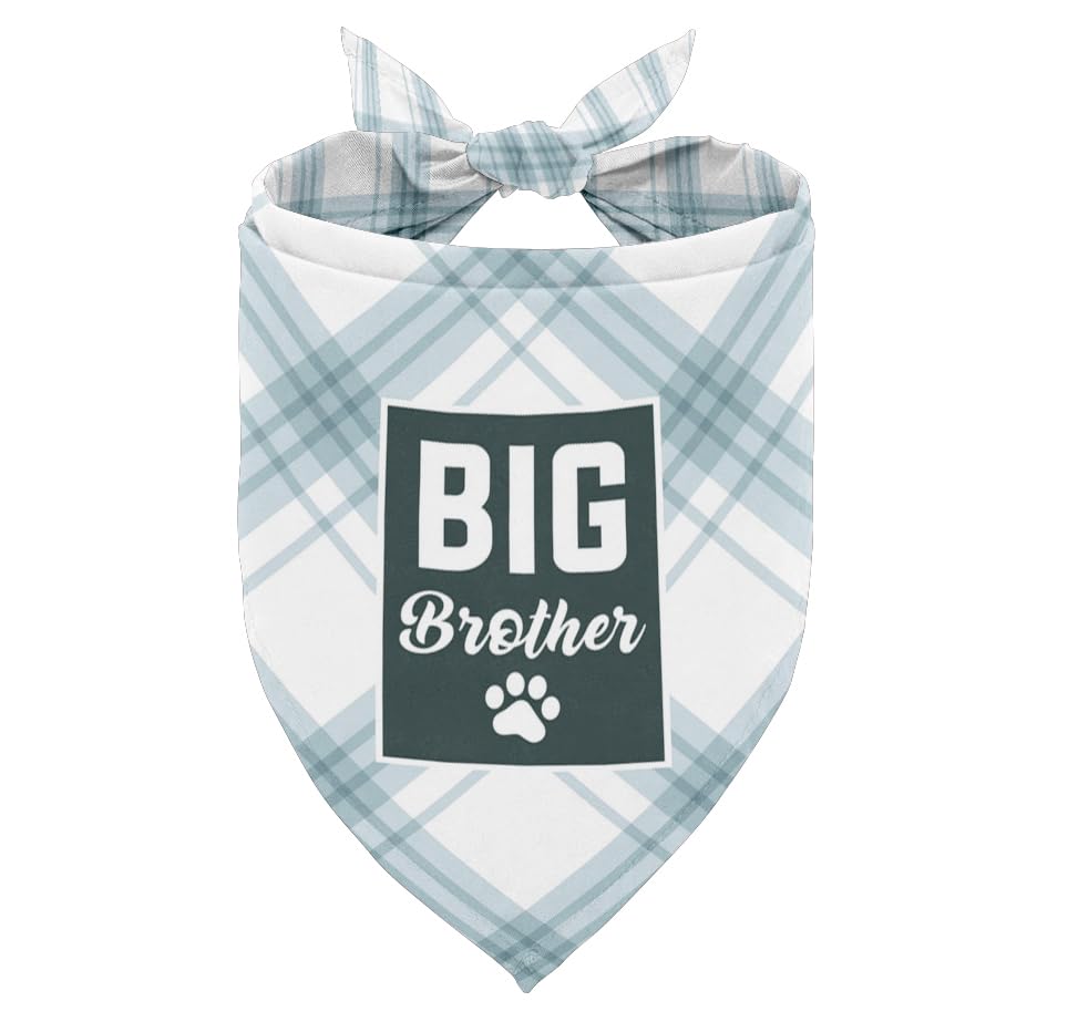 AUII JO DESIGN dog bandana laid flat showing white plaid pattern for daily wear