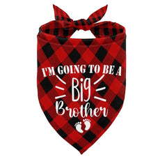 AUII JO DESIGN dog bandana I am going to be a big brother front view for adorable announcement