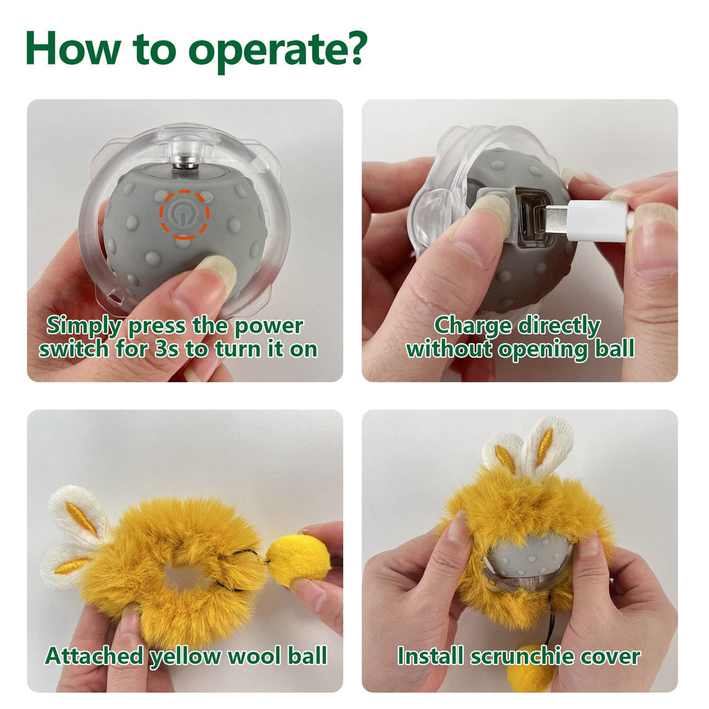 AUKL Interactive Cat Toys Ball Super Drive bird-song sounds energize high-energy cats