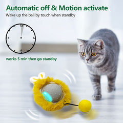 AUKL Interactive Cat Toys Ball Super Drive motion sensor wakes the game for your cat