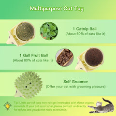 AUKSKY gall fruit ball demonstrates interchangeable play options to keep cats engaged.