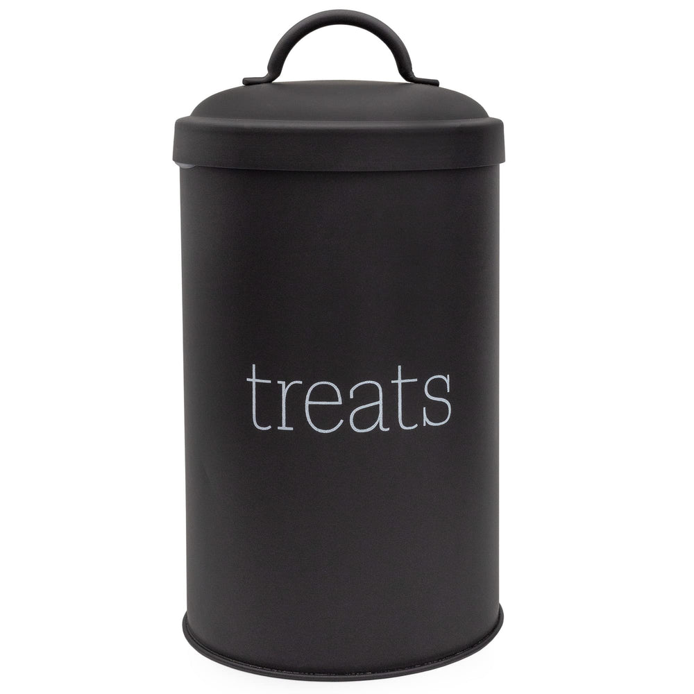 AuldHome Design enamelware dog treat jar front view—stylish kitchen storage.