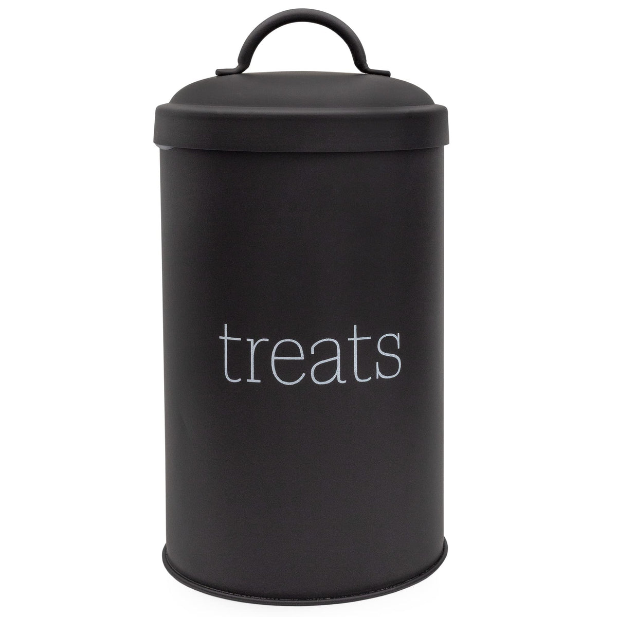 AuldHome Design enamelware dog treat jar front view—stylish kitchen storage.