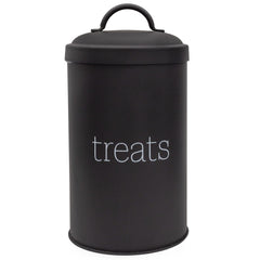 AuldHome Design enamelware dog treat jar front view—stylish kitchen storage.