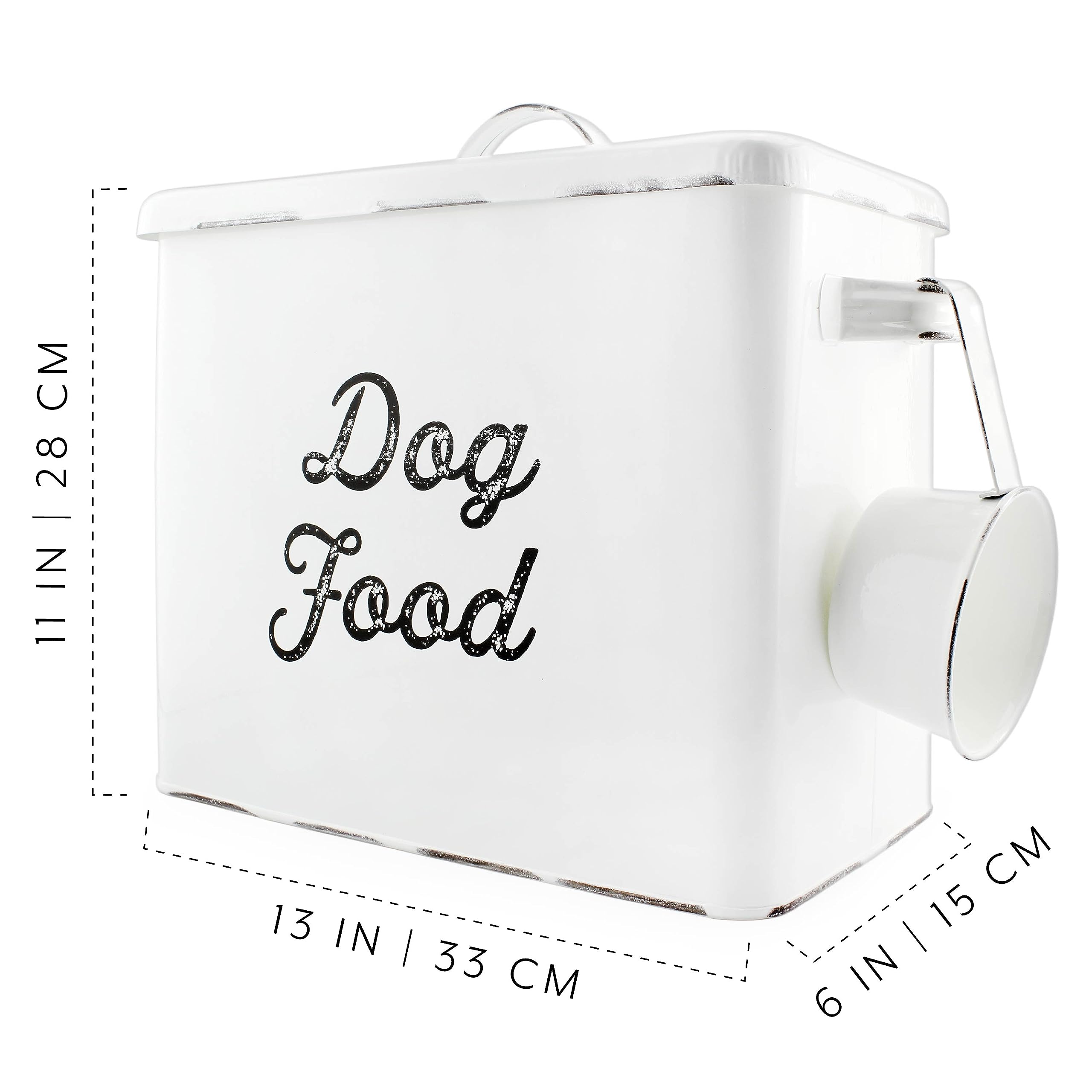 AuldHome Design matching dog bowl set shown beside the bin.