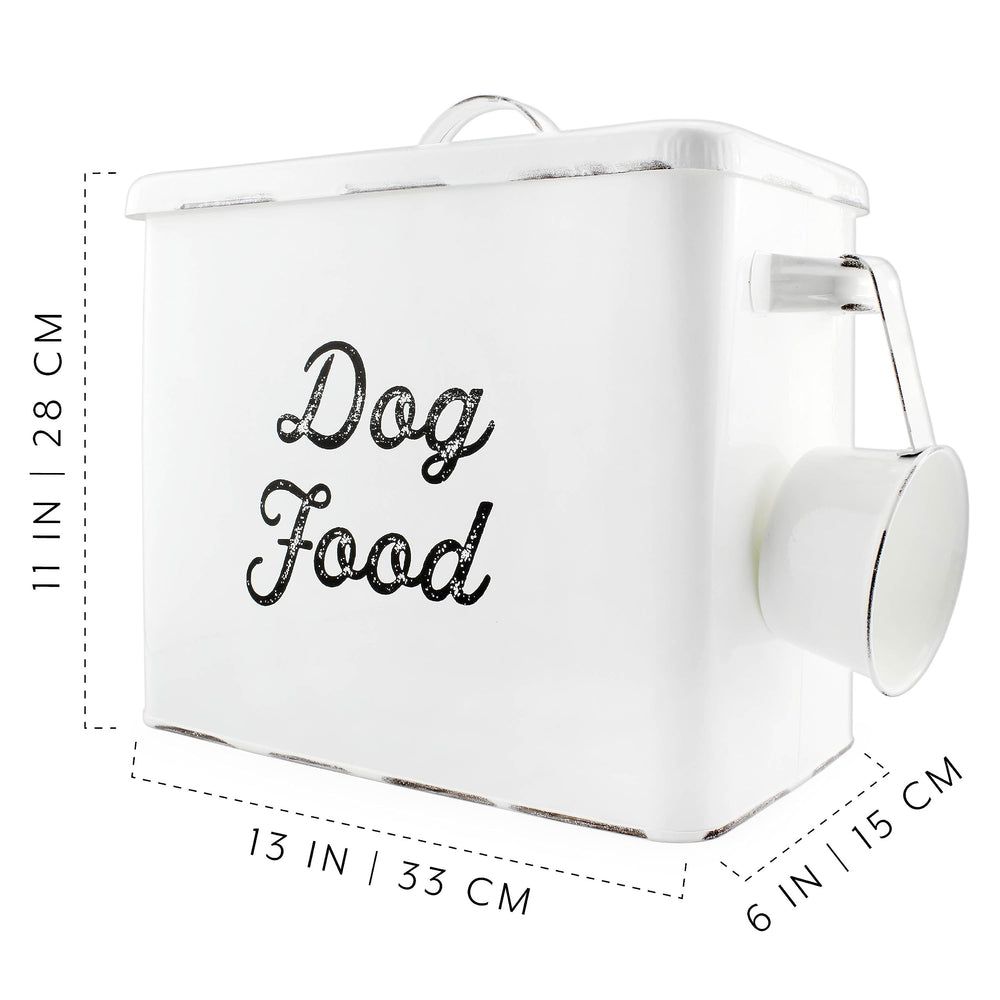 AuldHome Design matching dog bowl set shown beside the bin.