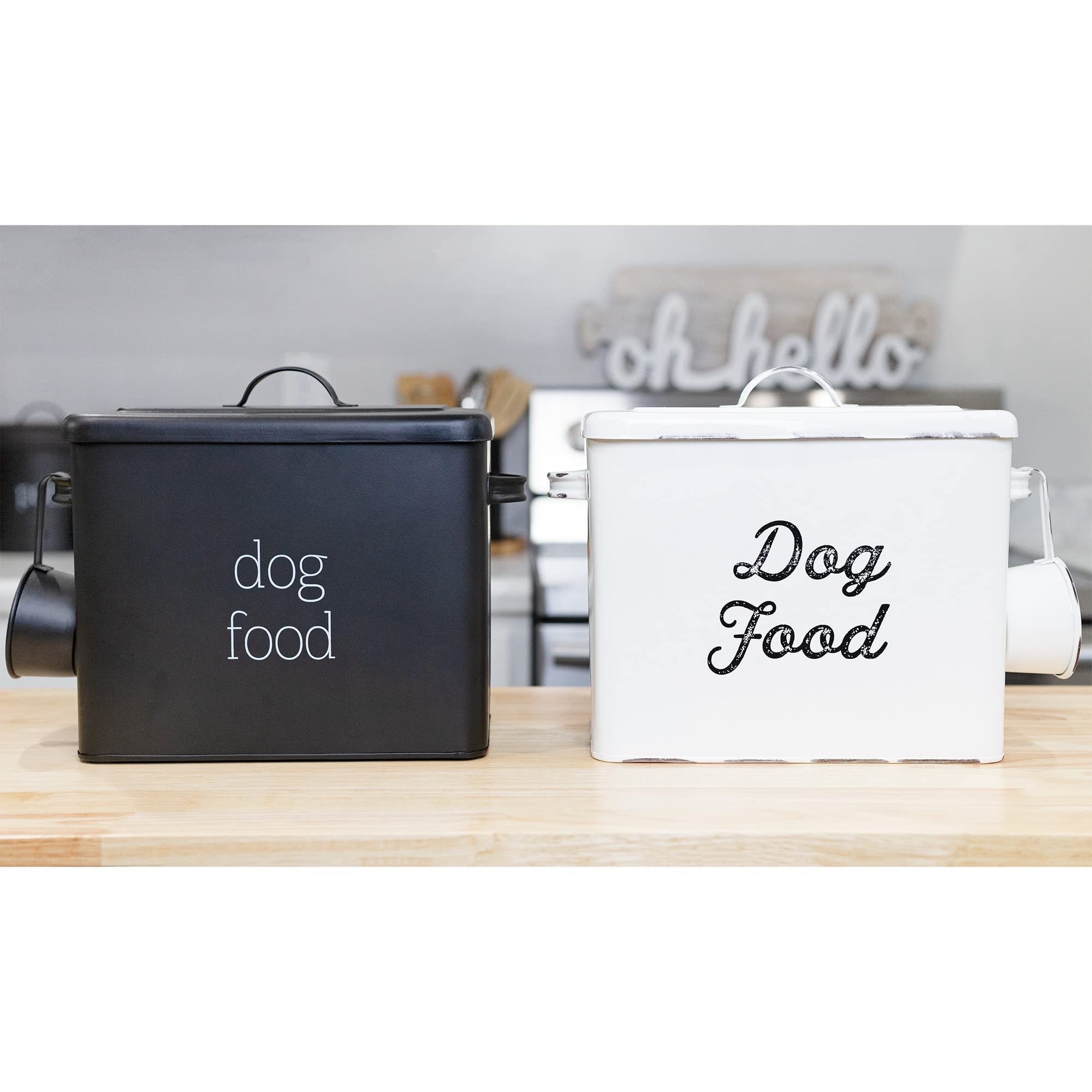 AuldHome Design retro dog food canister full set on countertop