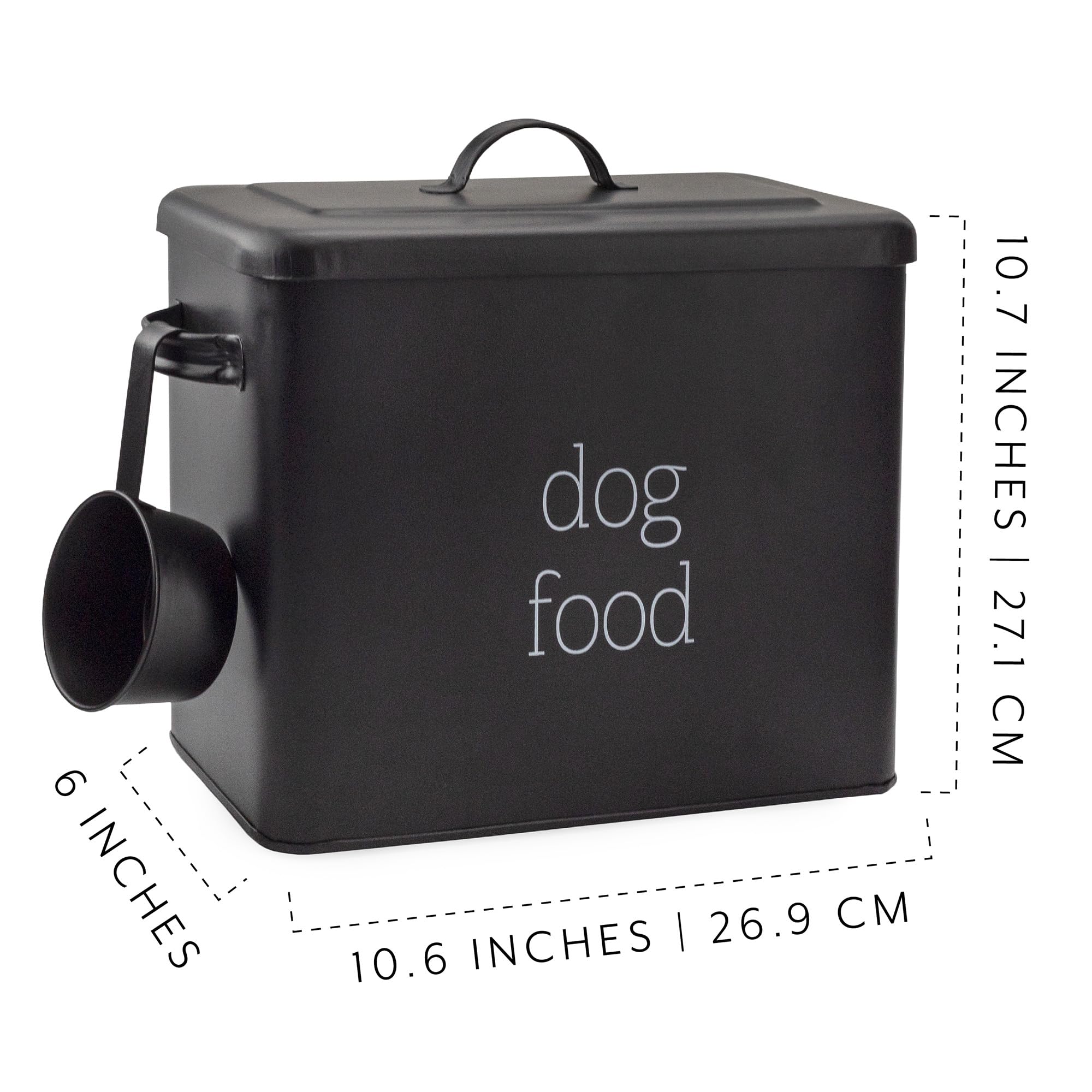 AuldHome Design retro canister with enamel sheen and sturdy lid on side view