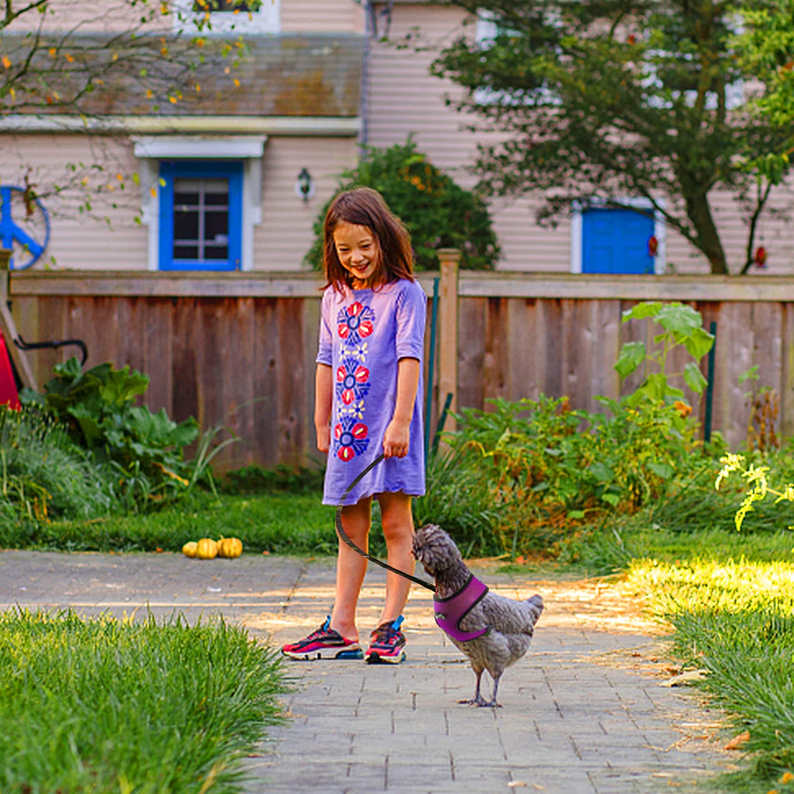 Aulock outdoor-walking-harness-use supports safe practice in garden or park.