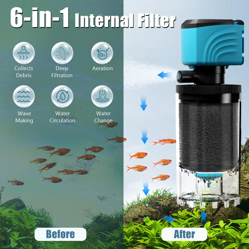 Aulofee debris tray collects waste for easier tank maintenance.