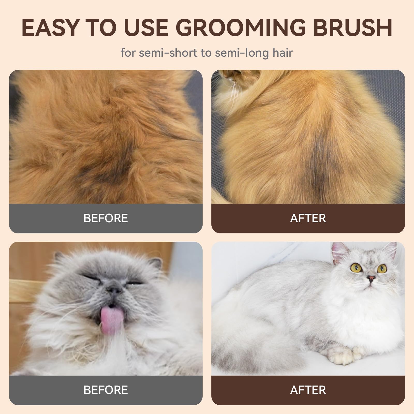 Aumuca compact brown brush in hand for quick daily shedding.
