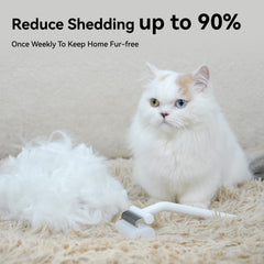 Aumuca dematting comb with rounded teeth eases mats on sensitive areas.