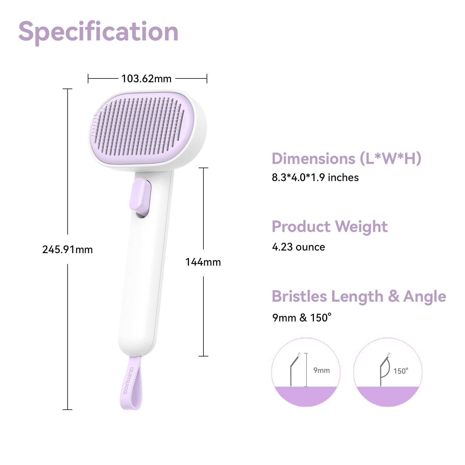 Aumuca brush promotes a glossy coat and cleaner home after brushing.