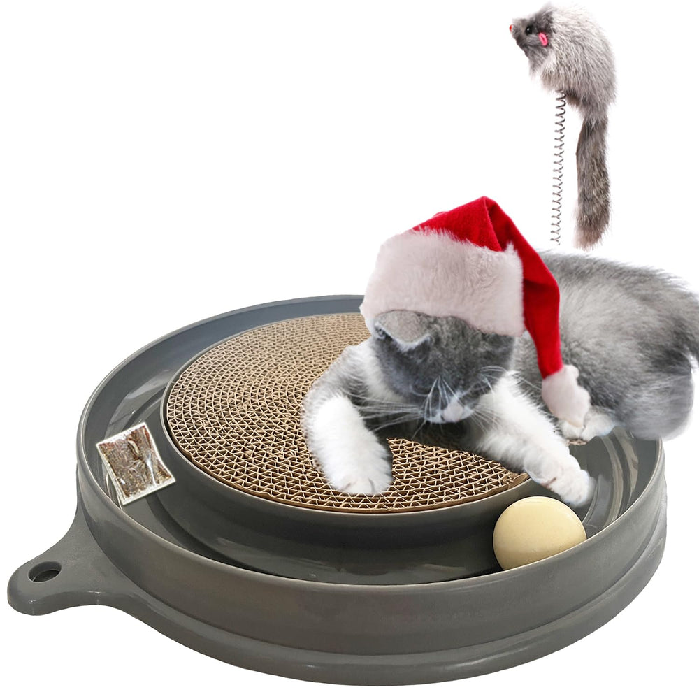 AUOON cat scratcher ball track demonstrates interactive play for active cats.