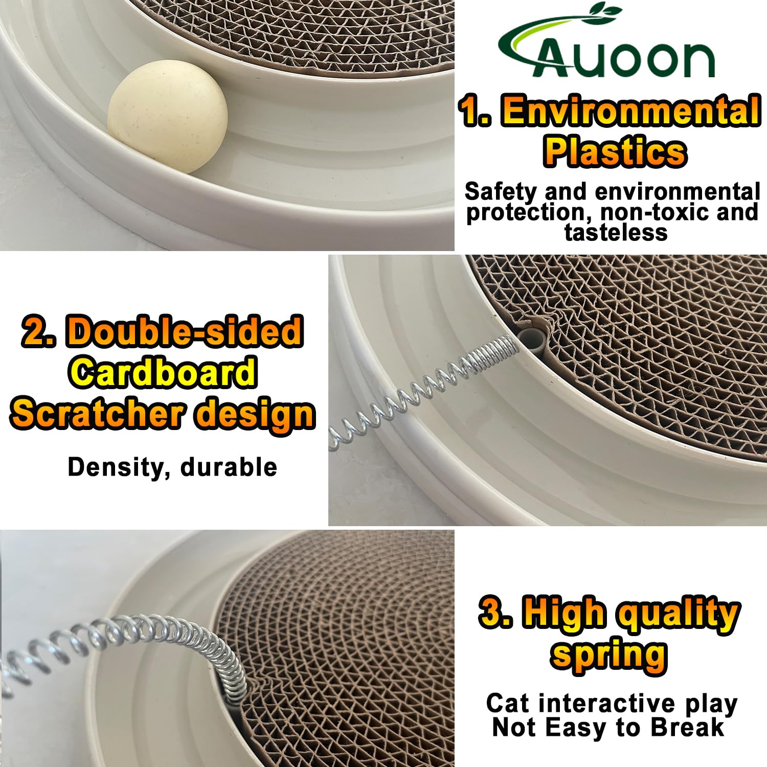 AUOON Cat Scratcher Toy catnip-compatible to boost interest