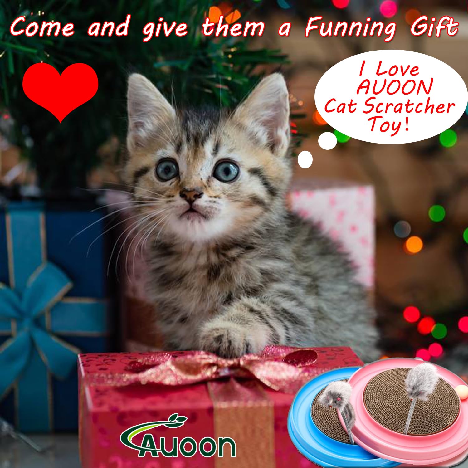 AUOON Cat Scratcher Toy packaging uses sustainable materials