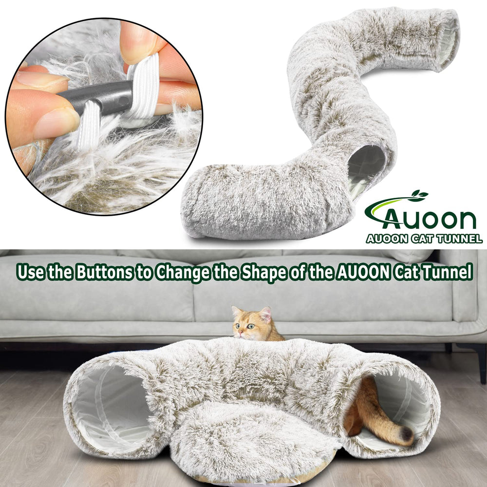 AUOON Cat Tunnel Bed multi-shape play demonstrates versatile configurations