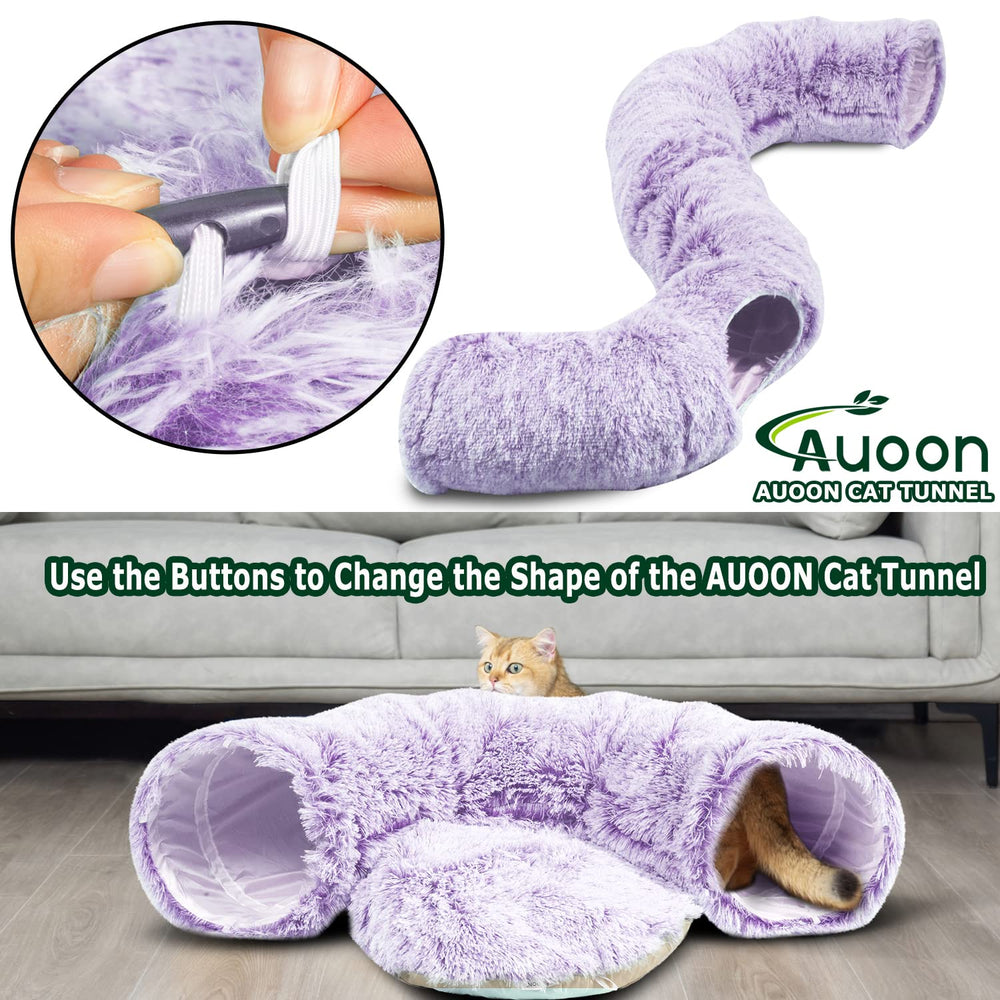 AUOON cat tunnel bed supports multi-shape play for kittens and small pets