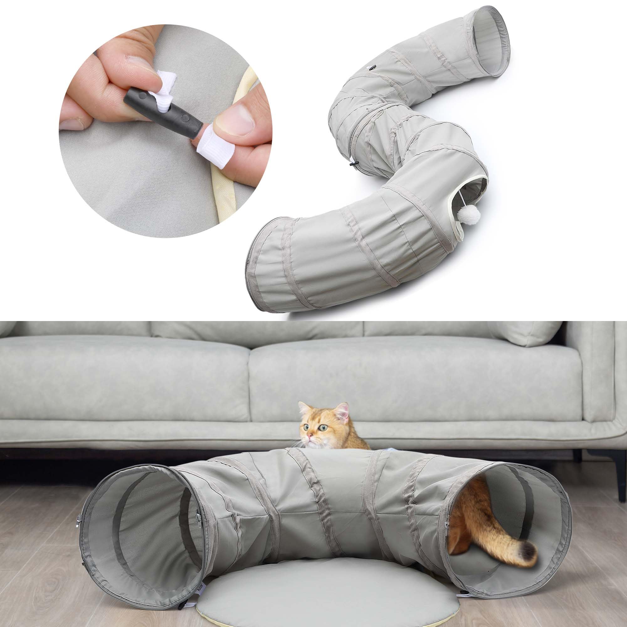 AUOON Cat Tunnel half-moon design fits small spaces nicely.