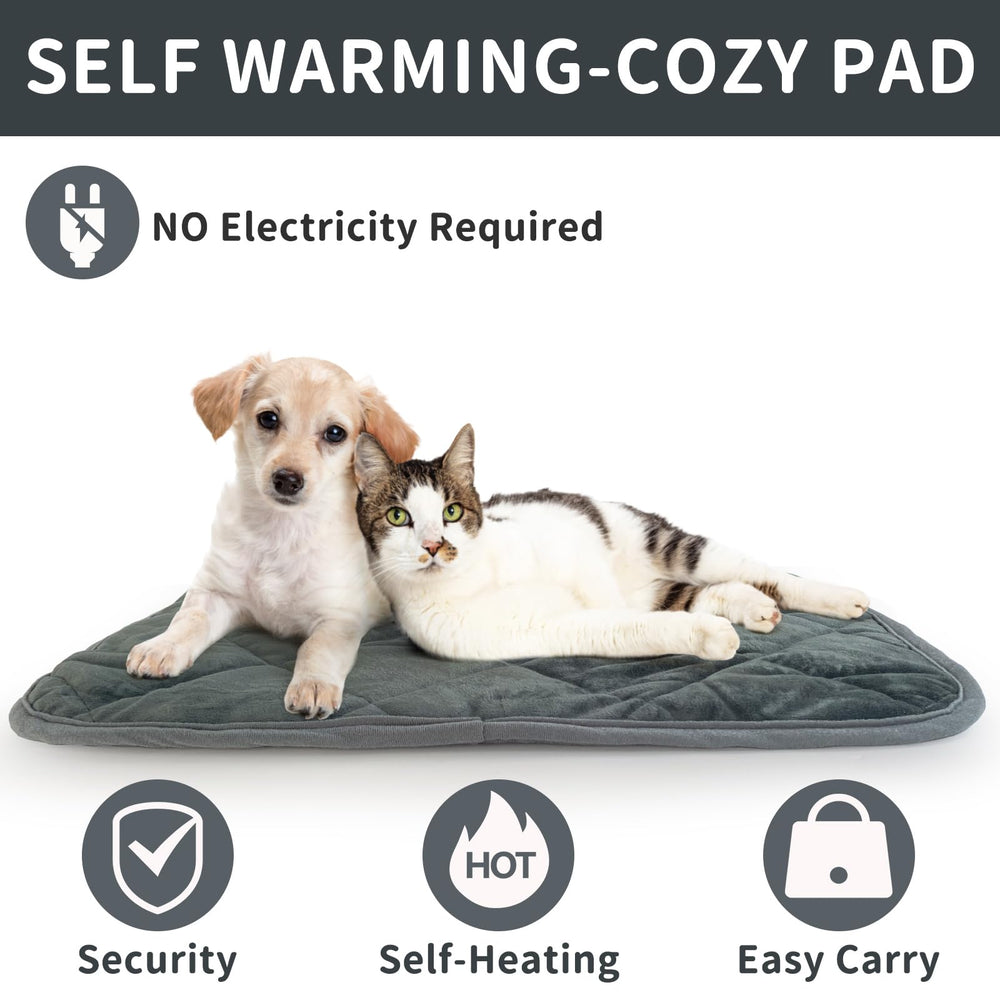 Aupetek self-warming pad close-up shows plush texture and heat-reflective layer.