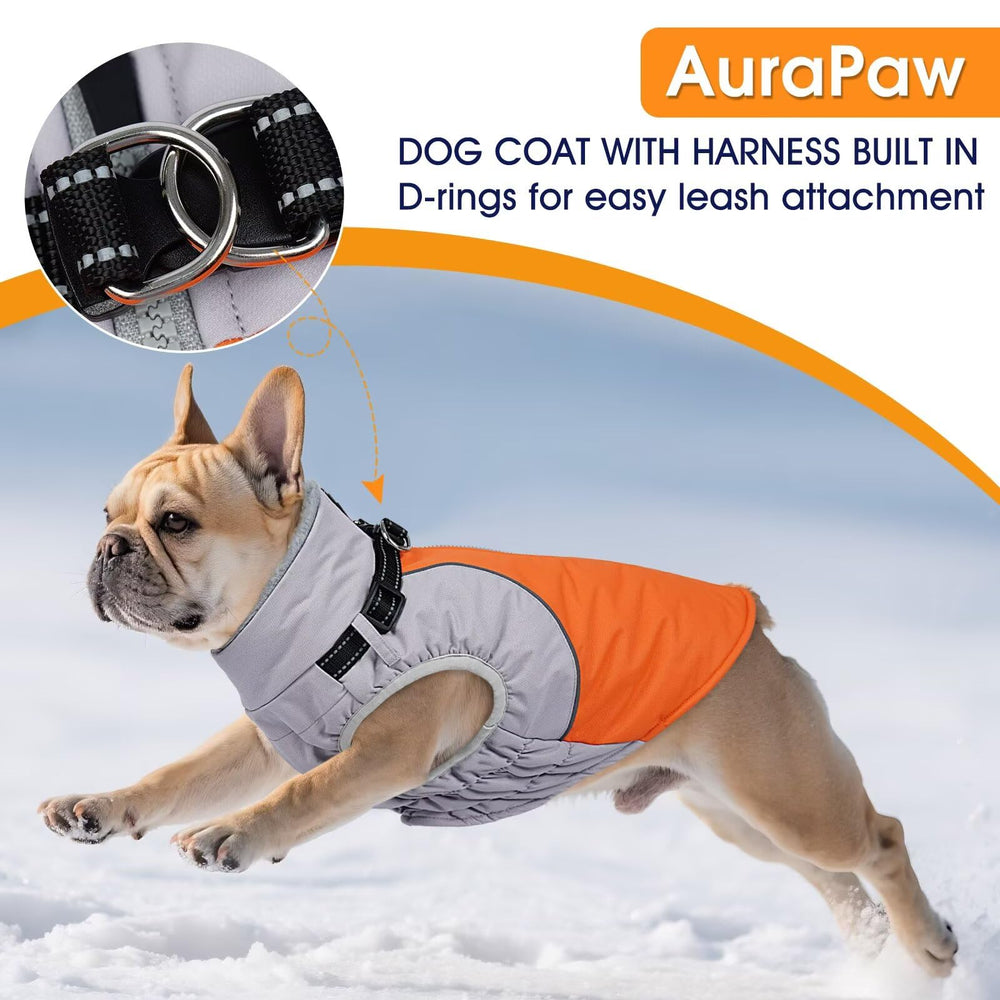 AuraPaw warm-fleece-lining coat conveys plush insulation that feels comfortable indoors and out.