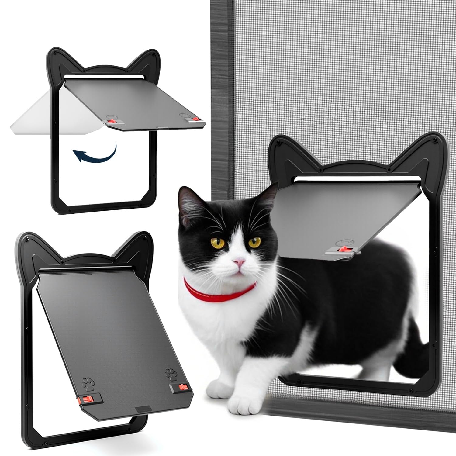 AuraSphere magnetic flap seals securely to block insects when closed.