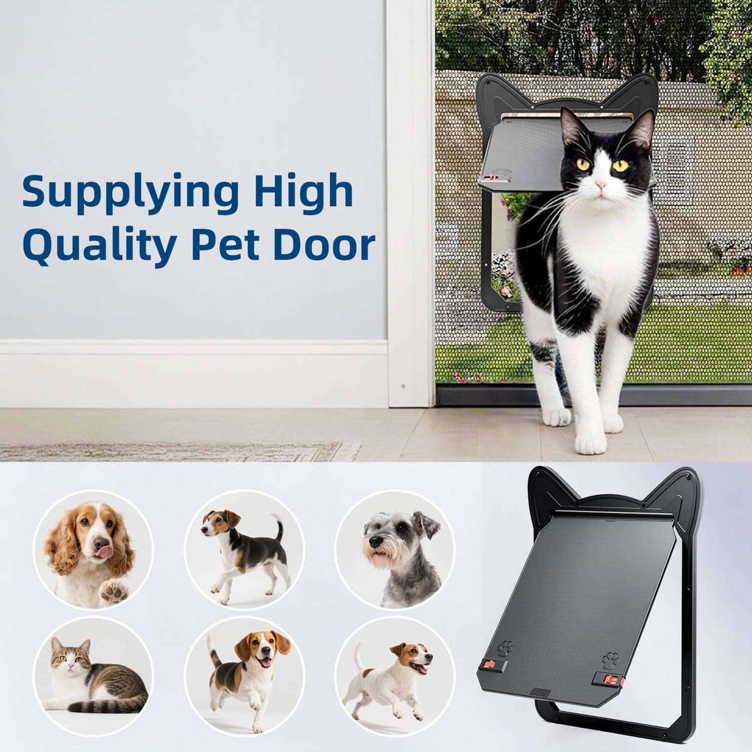AuraSphere size M fits standard window screens for pets.