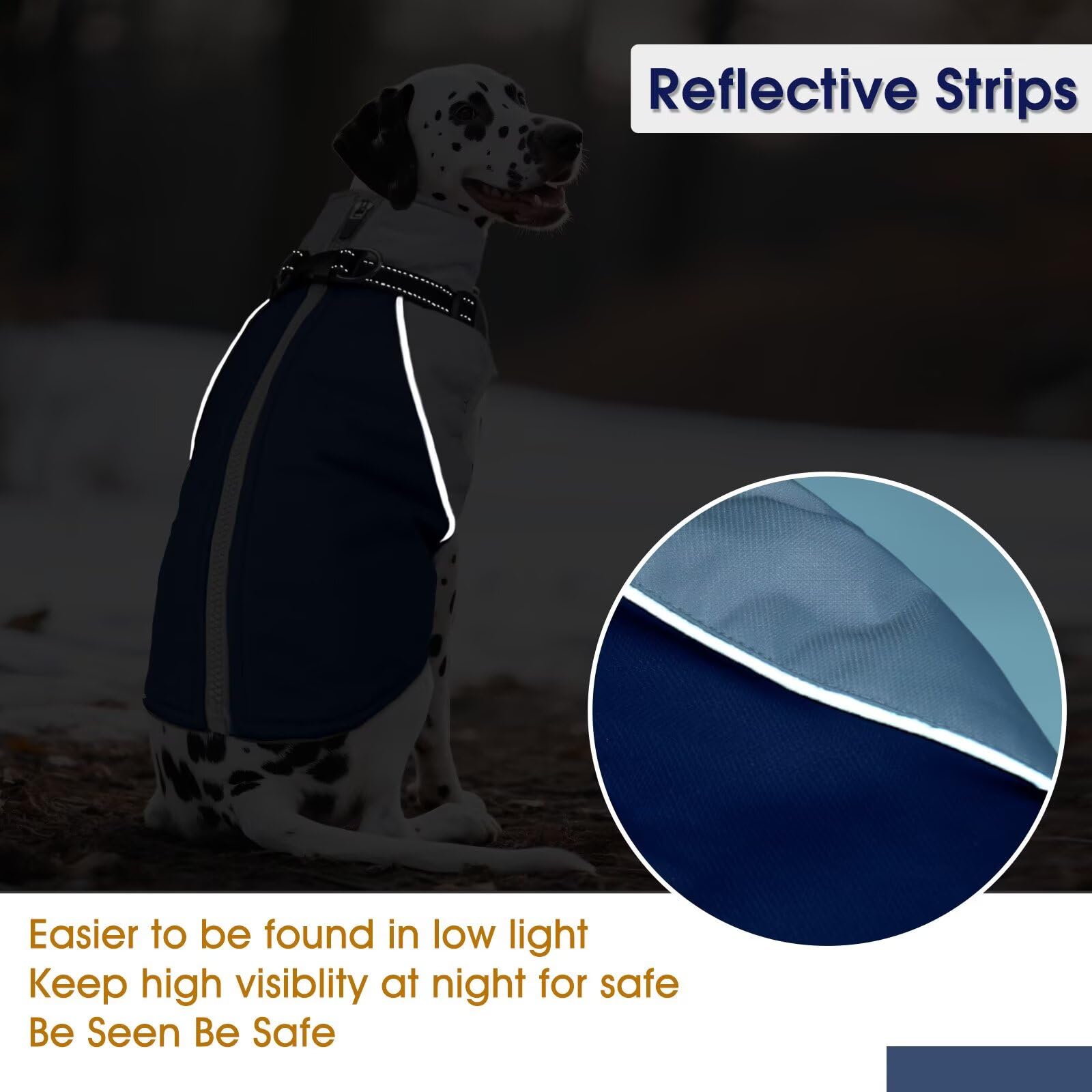 AuraPaw plush fleece lining blue jacket provides warmth without bulk.
