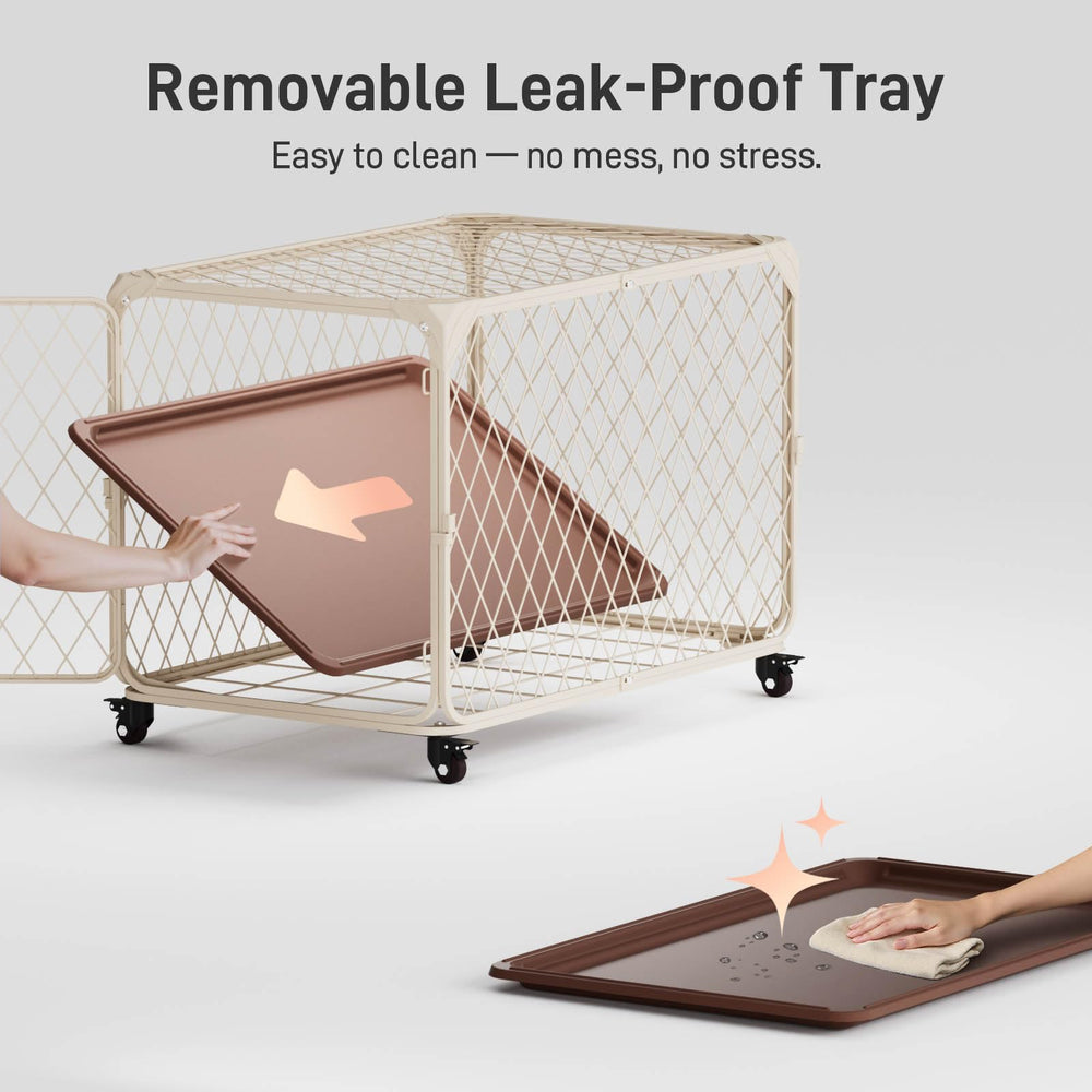 Aurapaws Diamond Mesh Dog Crate easy-assembly with hex wrench for secure, quick setup.