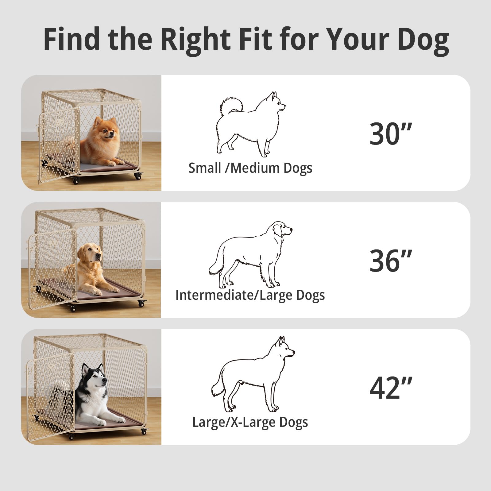 Aurapaws Diamond Mesh Dog Crate waterproof tray simplifies cleaning and maintenance.
