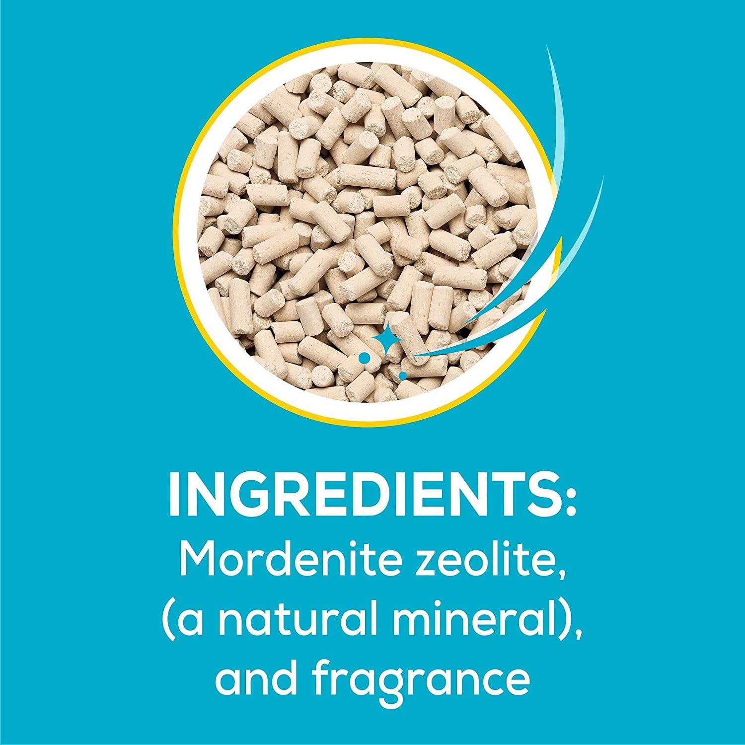 Aurora Pet Breeze pellets inside litter box demonstrating easy scooping and waste separation.
