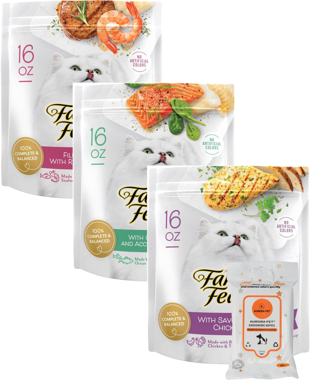 Aurora Pet Variety Pack gourmet dry cat food in a bowl delivers flavor-packed nutrition.