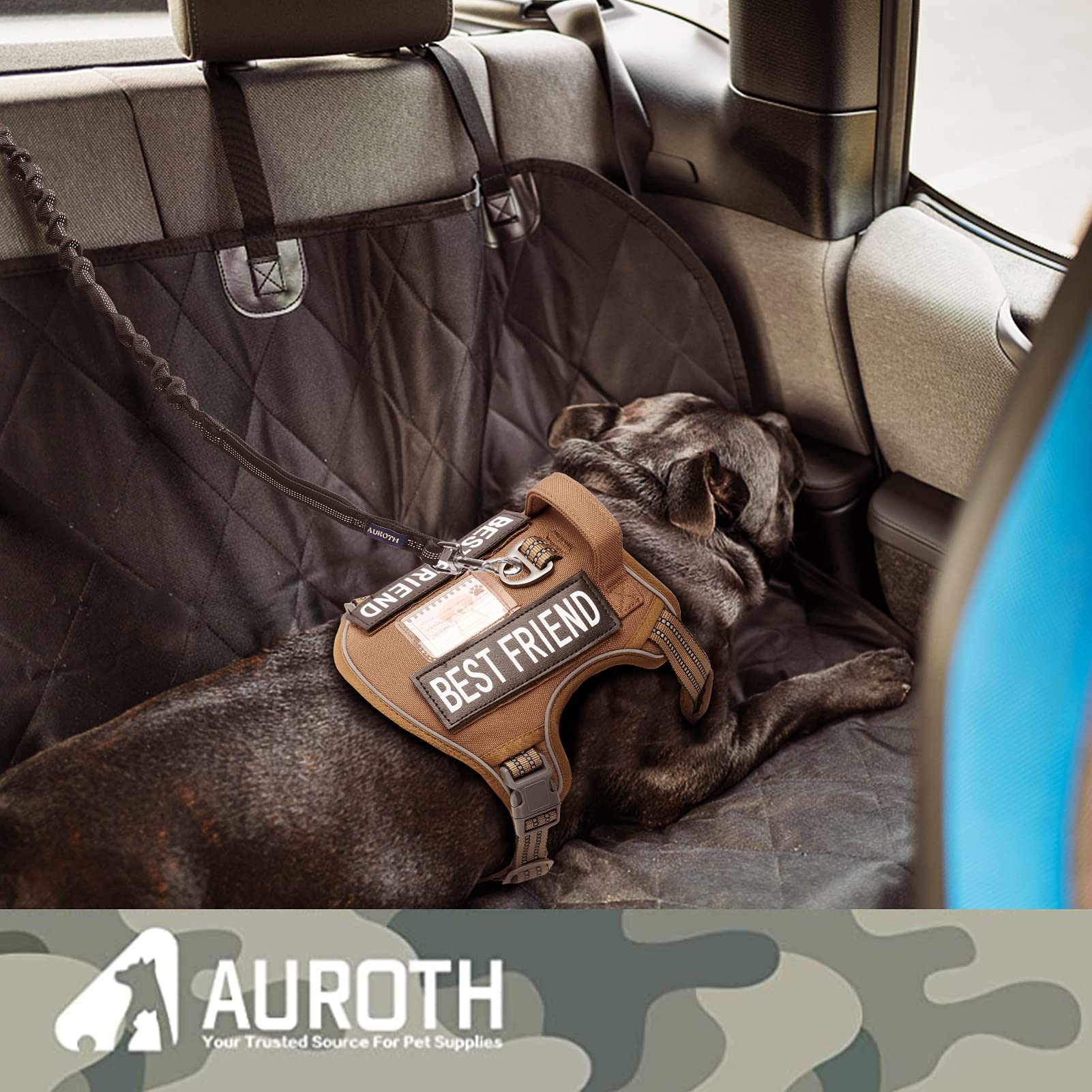AUROTH reflective stitching enhances nighttime visibility during walks.