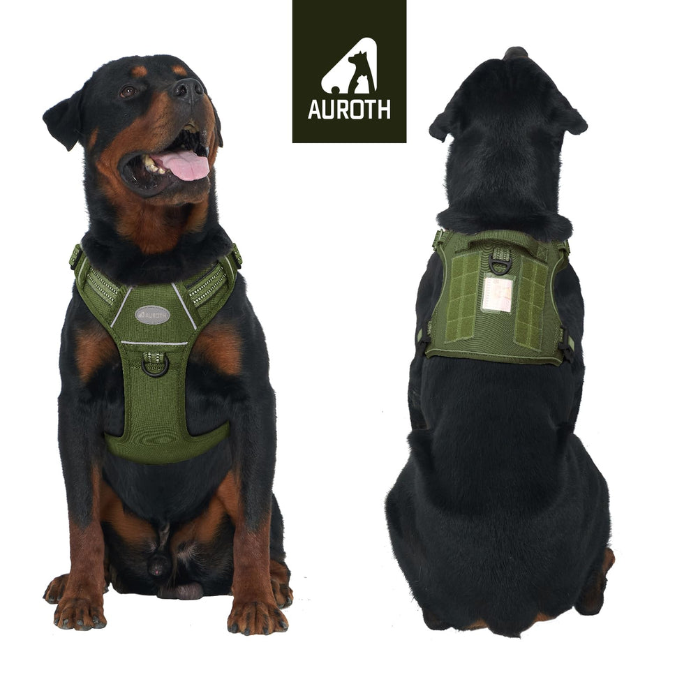 AUROTH Tactical Dog Harness adjustable neck and chest ensures a snug fit for large dogs.