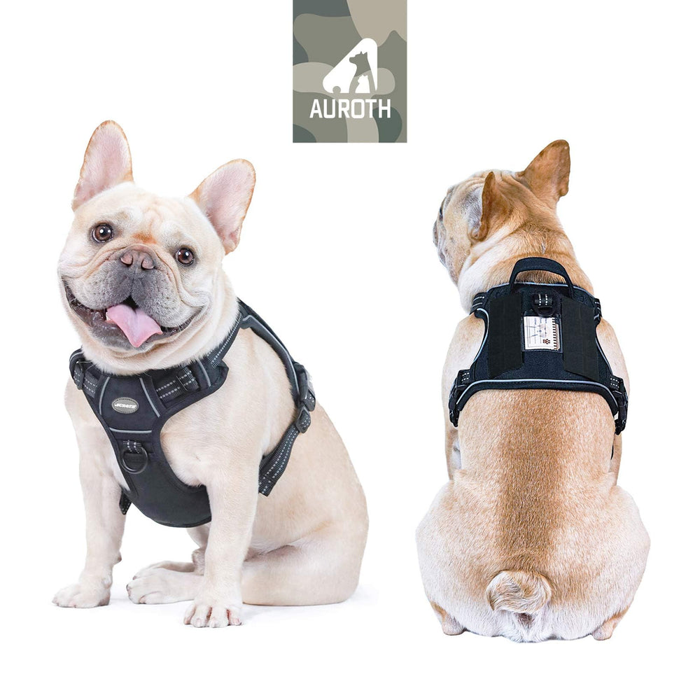 AUROTH Tactical Harness showing 4 adjustable rings for a secure fit during walks.