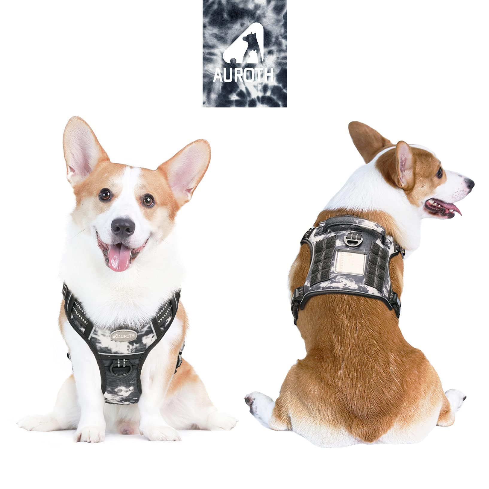 AUROTH Tactical Dog Harness back-clip ideal for casual walks and jogging.