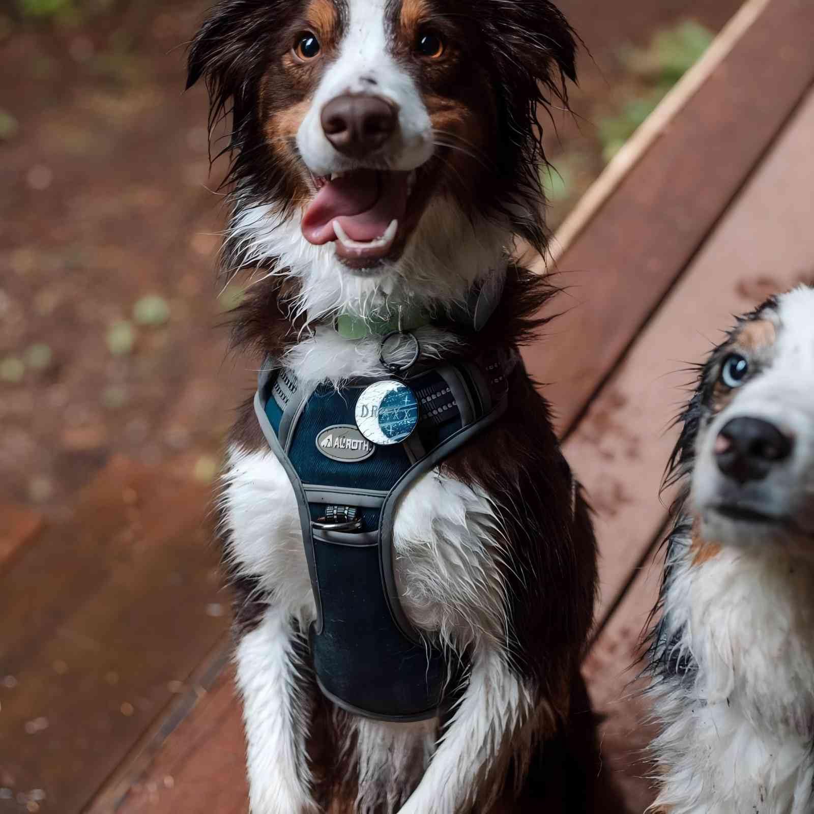 AUROTH Tactical Dog Harness reflective strips improve visibility at dusk