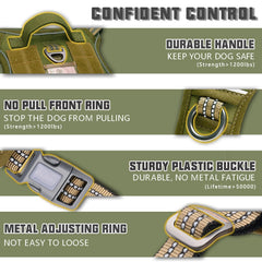 AUROTH Tactical Dog Harness durable nylon stitching close-up highlights rugged build.