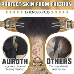 AUROTH Tactical Dog Harness front clip for no-pull training and guidance.